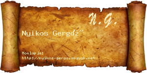 Nyikos Gergő névjegykártya